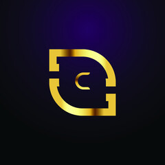 Premium luxury Vector elegant gold and  font Letter C Template for company logo with monogram element 3d Design