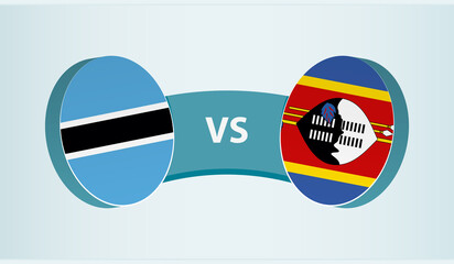 Botswana versus Swaziland, team sports competition concept.