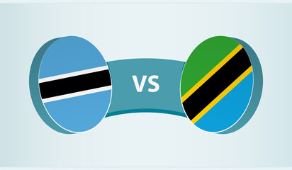 Botswana versus Tanzania, team sports competition concept.