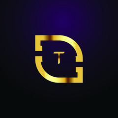 Obraz premium Premium luxury Vector elegant gold and font Letter T Template for company logo with monogram element 3d Design