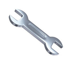 Iron Spanner isolated on white. 3d rendering.