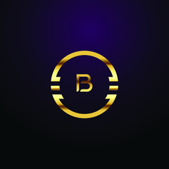 Premium luxury Vector elegant gold and  font Letter B Template for company logo with monogram element 3d Design