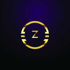 Premium luxury Vector elegant gold and  font Letter Z Template for company logo with monogram element 3d Design