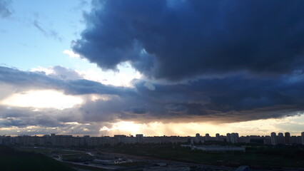 sunset over the city