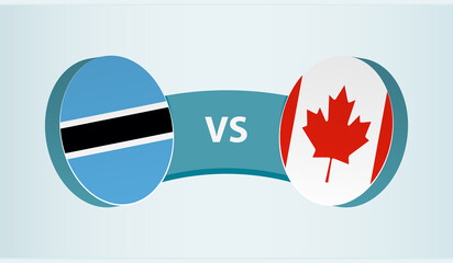 Botswana versus Canada, team sports competition concept.