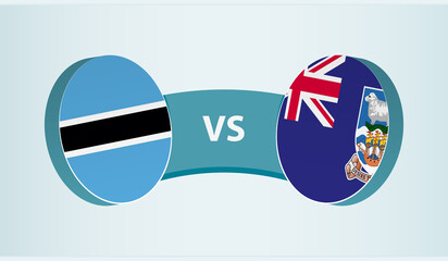 Botswana versus Falkland Islands, team sports competition concept.
