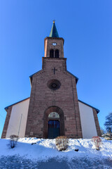 Fototapeta na wymiar Stadtkirche St. Cyriak in Furtwangen im Schwarzwald