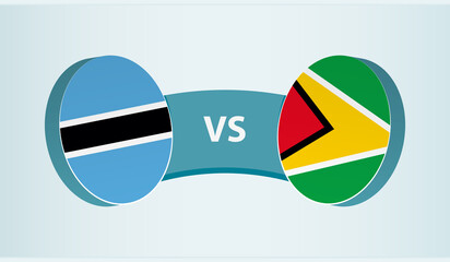 Botswana versus Guyana, team sports competition concept.