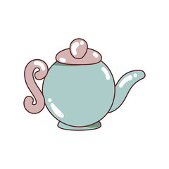 coffee kettle icon flat