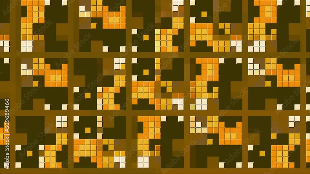 Poster bright sparkling constructor.motion.small squares that run and flicker in animation.
