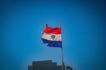 Bandera Paraguaya - Foto de Stock - obrazy, fototapety, plakaty