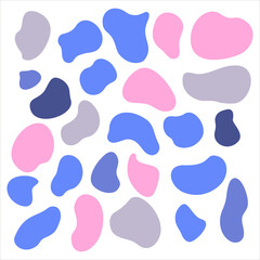 A set of smooth amorphous colored spots for the background of flat illustrations. Vector illustration.