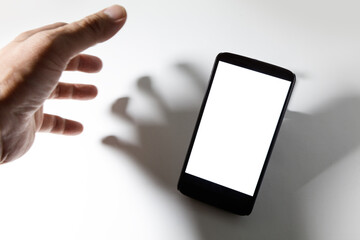 cellphone and blur hands