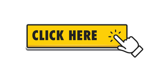 Click button with hand clicking icon. Simple vector.