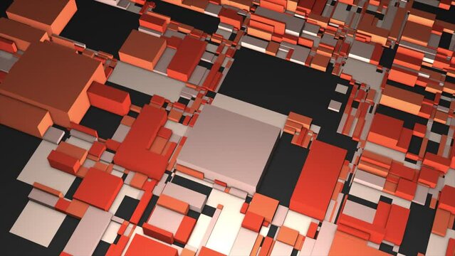 Bright squares and rectangles in abstraction.Motion.Geometric shapes of different sizes move in 3d