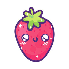 Obraz premium strawberry kawaii fruit