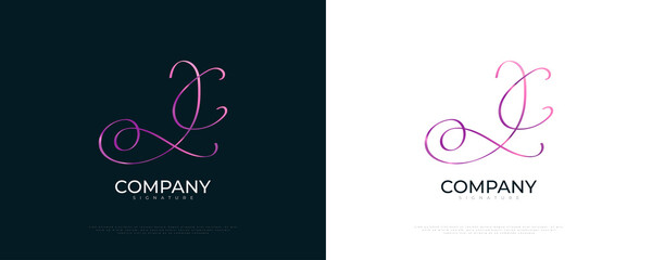 JC Initial Signature Logo Design with Elegant and Minimalist Handwriting Style. Initial J and C Logo Design for Wedding, Fashion, Jewelry, Boutique and Business Brand Identity