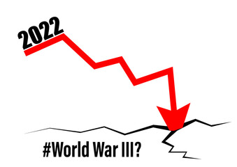 2022 - crisis and world war III concept - on white background - 509695060