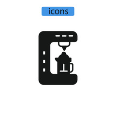 coffee maker icons  symbol vector elements for infographic web