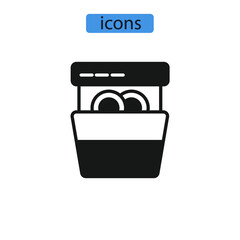 Dishwasher icons  symbol vector elements for infographic web