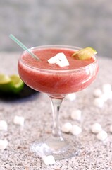 cocktail with berry on the table sweet