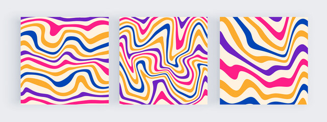 Hippie square retro social media backgrounds with boho geometric shapes  © Millaly