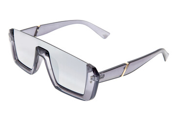 Sun glasses Modern Fashion style with white isolated background silver frame gradient color shades...