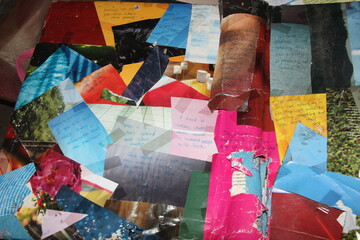 Collage of colorful papers with wisdom on them