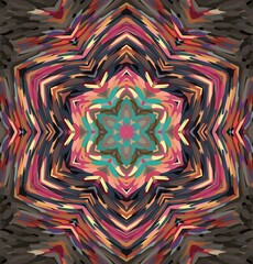 Abstract kaleidoscope background. Multicolor kaleidoscope texture.
