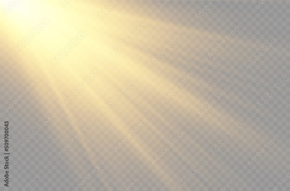 Wall mural sunlight with bright explosion, sun ray light.