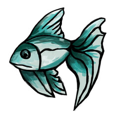 Cute little fish.
Free line black ink hand drawn.
Stylized fish. Hand drawn doodle isolated on white background. Seafood collection. Close-up side view