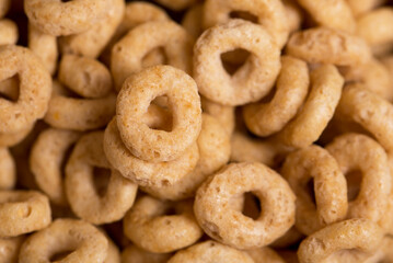 Cereal on Wood Surface in White Bowl