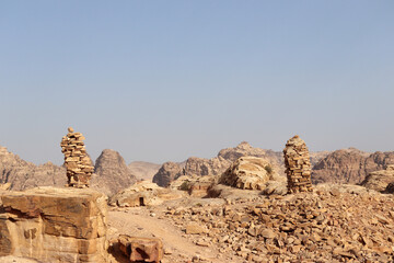 Fototapeta premium Petra city in Jordan (Nabateans city) rocks and landmarks