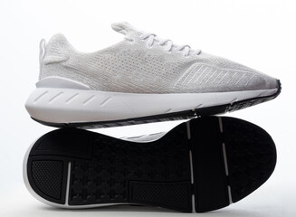 Sole and back view of sport shoes