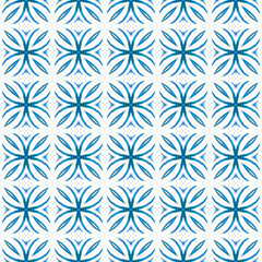Medallion seamless pattern. Blue interesting boho