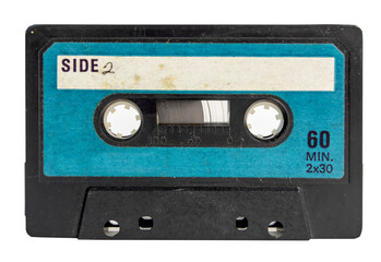 Old 1980s audio cassette featuring SIDE 2 label.