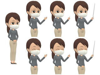 [Presentation A] African American Woman shirts ponytail oblique angle