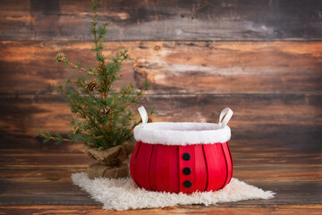 Santa Bucket Newborn Digital Background © Jennifer