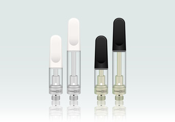 Vector Cannabis CBD or Delta 8 Vape Cartridge in Black and White