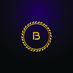 Premium luxury Vector elegant gold and  font Letter B Template for company logo with monogram element 3d Design