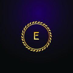 Premium luxury Vector elegant gold and  font Letter E Template for company logo with monogram element 3d Design
