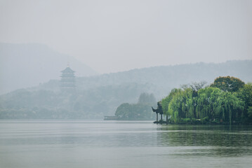 fog on Xi Lake