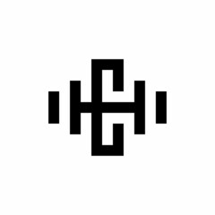 Initial Letter CH with Crossfit Gym logo design