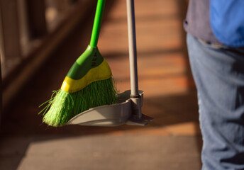  broom dustpan work employee
