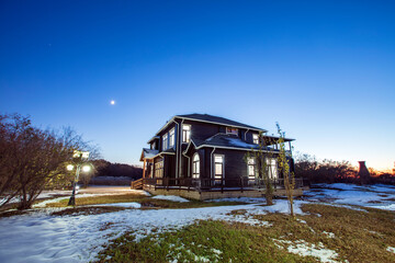 Wooden house &nbsp;at night