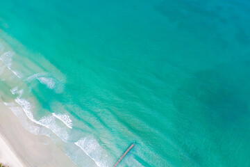 White sand beach sea wave turquoise water nature scenery