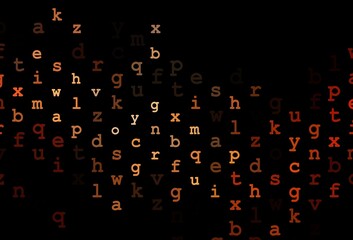 Dark red vector cover with english symbols.