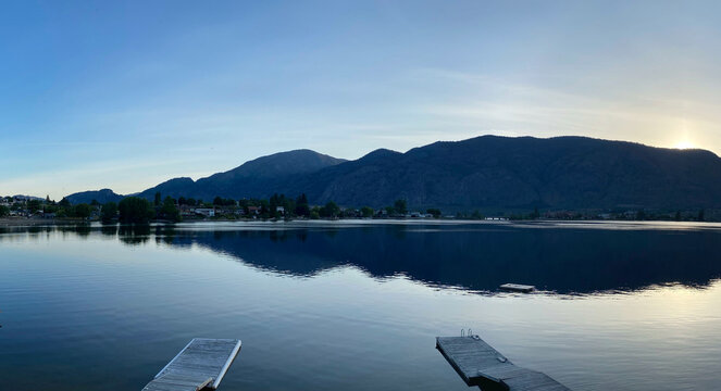 Dawn at the lake (panorama) 