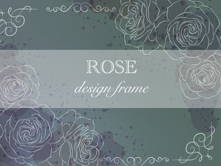 Simple and fantasy text frame of roses
