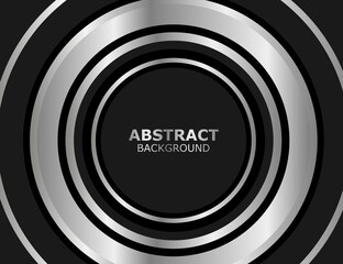 Abstract background design circle pattern in silver and black, metal texture, silver background, pattern